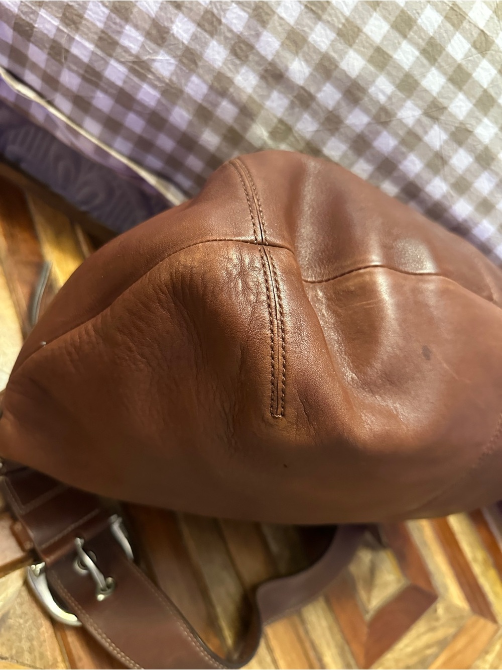 Coach Brown Leather Shoulder Hobo Bag with Matching Wallet - Picture 7 of 15